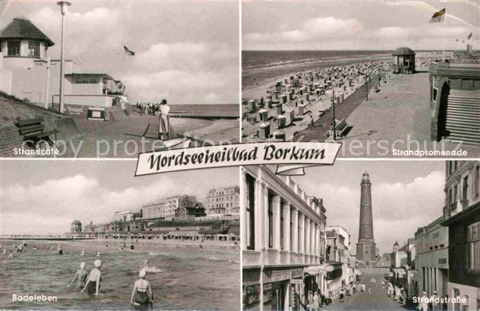 BORKUM Nordseebad Niedersachsen Strandcafe Promenade Badeleben Strandstrasse Leu