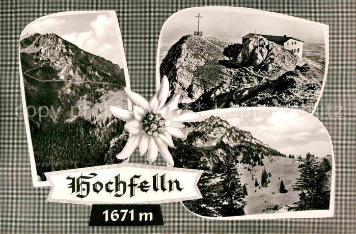 Hochfelln Ruhpolding Gebirgspanorama Chiemgauer Alpen Gipfelkreuz Berghaus Edelw
