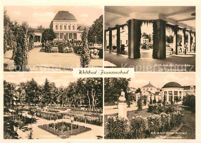 Franzensbad Boehmen Kurhaus Platz Kolonnade Franzensquelle Kurpark