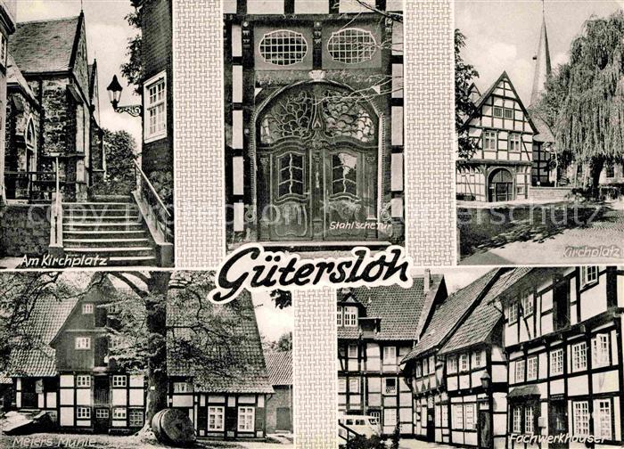 Guetersloh Kirchplatz Stahl'sche Tuer Meiers Muehle Fachwerkhaeuser