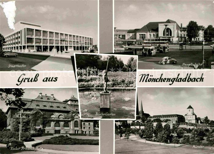 MoeNCHENGLADBACH NRW Stadttheater Bunter Garten Statue Hauptbahnhof Muenster Ka