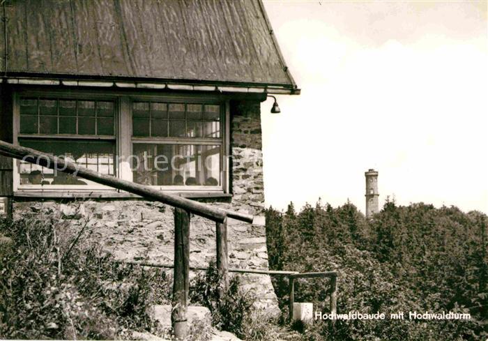 Hain Oybin Hochwaldbaude mit Hochwaldturm Zittauer Gebirge