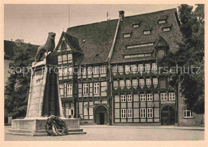 BRAUNSCHWEIG  CITY Nr 224 Loewe auf dem Burgplatz Gildehaus Denkmal