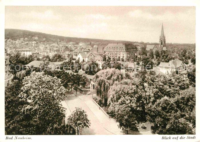 Bad Nauheim Blick auf die Stadt Kupfertiefdruck