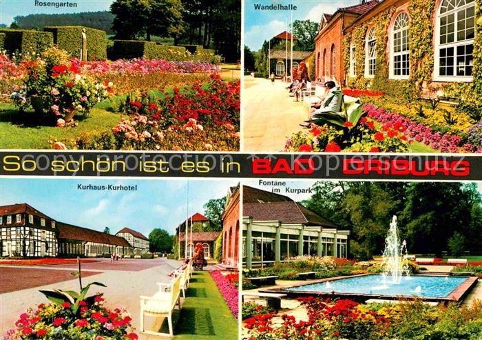 Bad Driburg Rosengarten Wandelhalle Kurhaus Kurhotel Fontaene im Kurpark