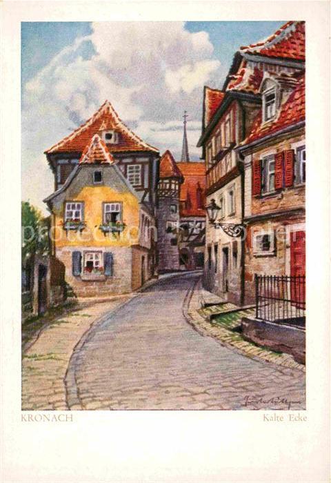 Kronach Oberfranken Serie Das malerische Kronach Kalte Ecke Aquarell von Gustav