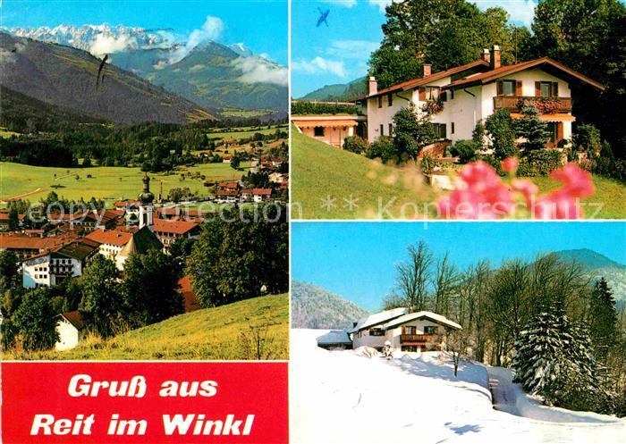 Reit Winkl Gesamtansicht mit Alpenpanorma Ferienhaus Pension Muehlberger