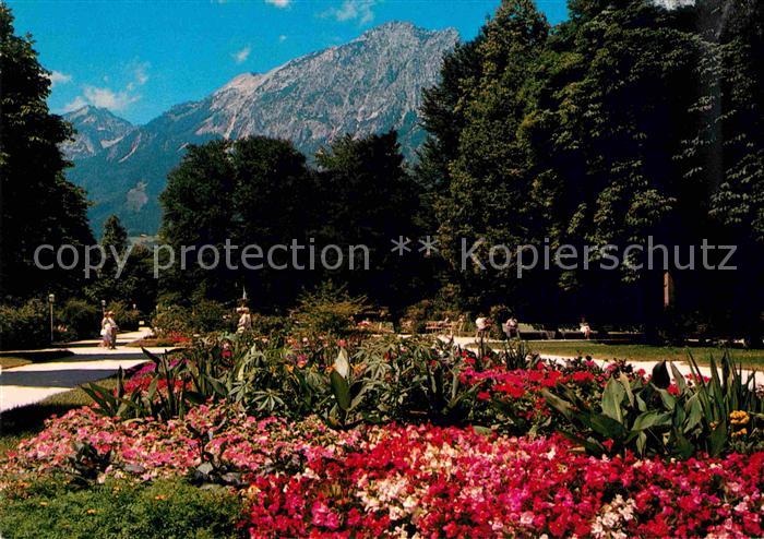 Bad Reichenhall Kurgarten mit Zwiesel und Hochstaufen Chiemgauer Alpen