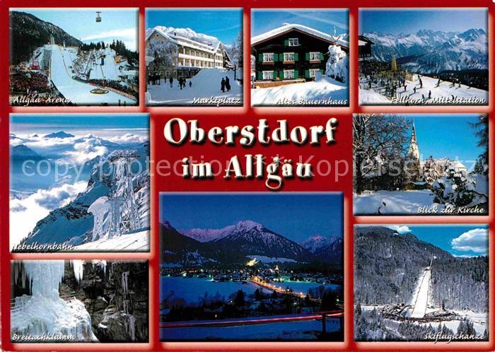 Oberstdorf Wintersportplatz Allgaeu Arena Nebelhorn Bergbahn Breitachklamm Markt