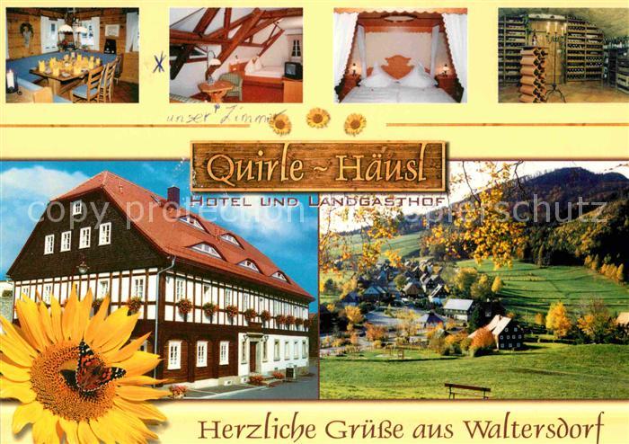 Waltersdorf Oberlausitz Hotel Landgasthof Quirle Haeusl Sonnenblume Schmetterlin