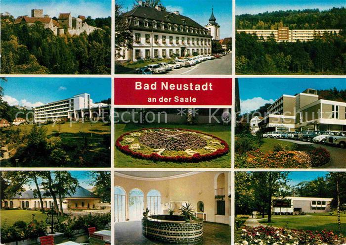 Bad Neustadt Teilansichten Kurort Blumenuhr Kurhaus Quelle Kurpark