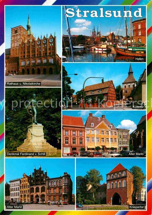 Stralsund Mecklenburg Vorpommern Rathaus Nikolaikirche Hafen Kuetertor Alter Mar