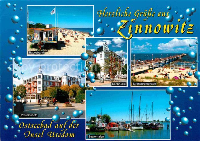 Zinnowitz Ostseebad Badestrand Preussenhof Hotel Seebruecke Strandpromenade Segl