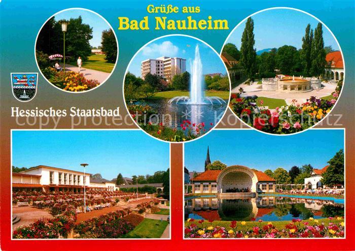 Bad Nauheim Hessisches Staatsbad Kurpark Promenade Fontaene Kurhaus Konzertpavil