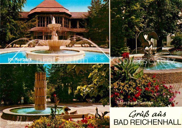 Bad Reichenhall Springbrunnen Kurpark Storchenbrunnen Salzbrunnen