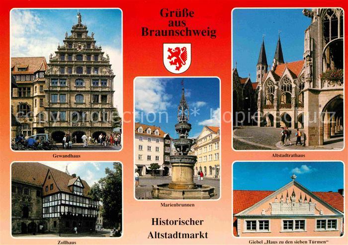 BRAUNSCHWEIG  CITY Historischer Altstadtmarkt Gewandhaus Zollhaus Rathaus Giebel