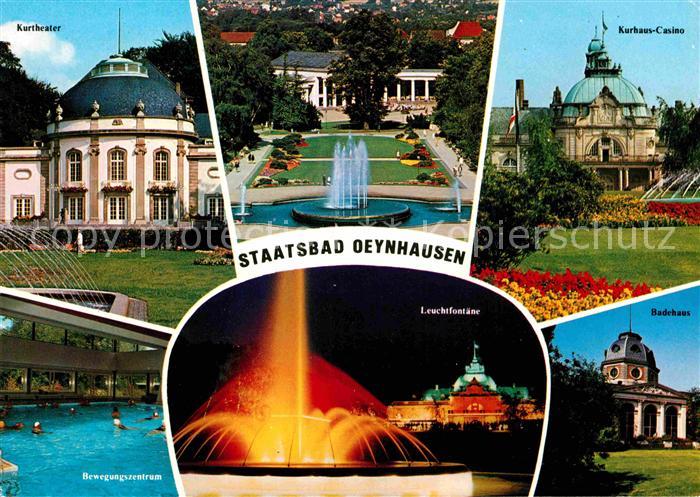 Bad Oeynhausen Kurtheater Springbrunnen Kurhaus Casino Badehaus Leuchtfontaene B