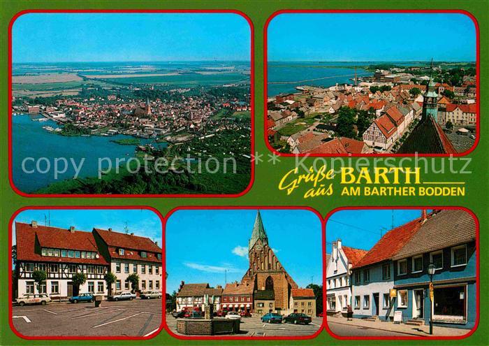 Barth Barther Bodden Fliegeraufnahme Marktplatz Kirche Langestrasse