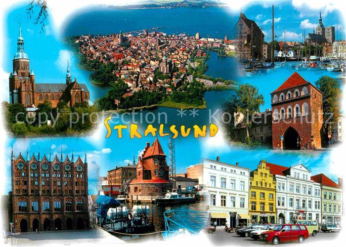 Stralsund Mecklenburg Vorpommern Marienkirche Tor Rathaus Hafen Markt Fliegerauf