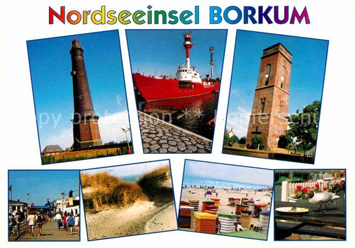 BORKUM Nordseebad Niedersachsen Leuchtturm Feuerschiff Borkumriff Turm Promenade