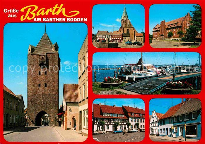 Barth Turm Tor Kirche Hafen am Barther Bodden Ortsmotiv