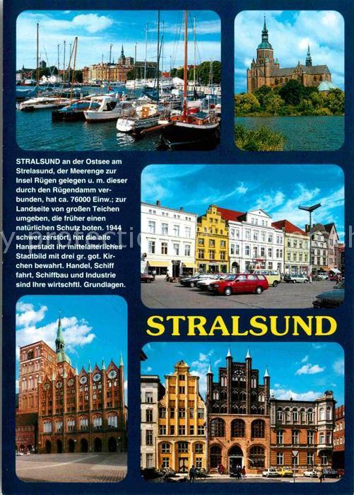 Stralsund Mecklenburg Vorpommern Seglerhafen Marienkirche Markt Rathaus Giebelha