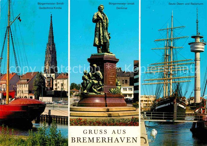 Bremerhaven Buergermeister Smidt Gedaechtnis Kirche Denkmal Statue Seute Deern S