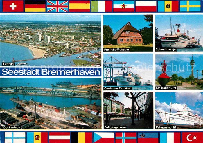 Bremerhaven Luftbild Freilichtmuseum Columbuskaje Container Terminal Radarturm F