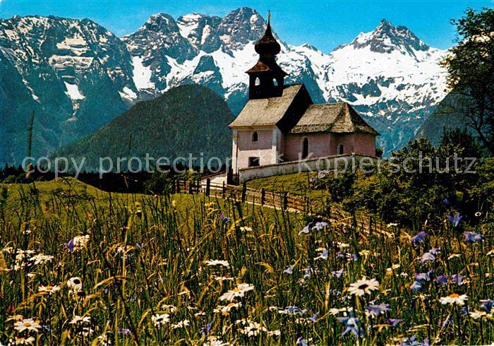Fuessen Allgaeu Ein schoener Tag in den Bergen Nr 8650 Kapelle Blumenwiese Alpen