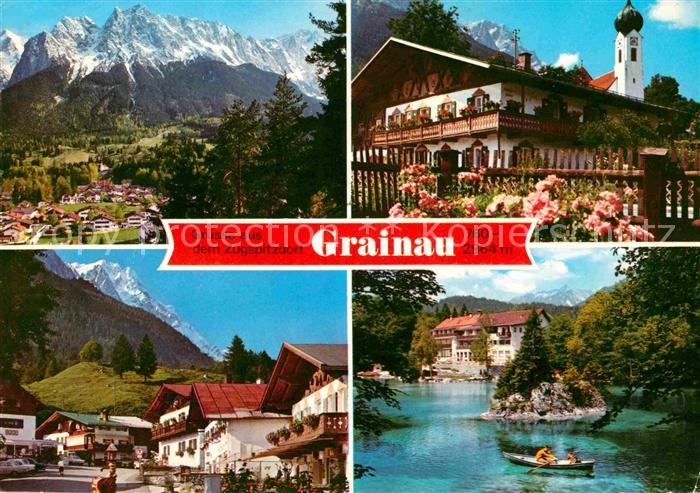 Grainau Zugspitze Wettersteingebirge Ortsmotiv mit Kirche See