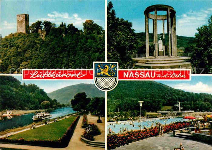 Nassau Lahn Burg Denkmal Schwimmbad
