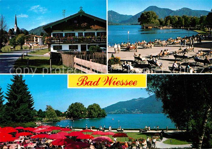 Bad Wiessee Ortsmotiv Strandpromenade Alpenblick