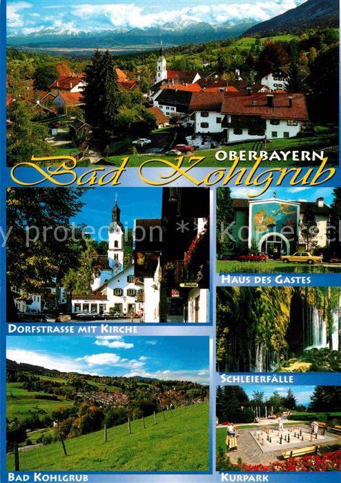 Bad Kohlgrub Ortsansicht mit Kirche Alpen Haus des Gastes Dorfstrasse Schleierfa