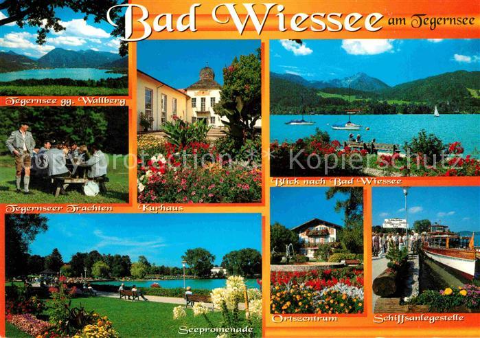 Bad Wiessee Panorama gegen Wallberg Trachten Kurhaus Seepromenade Schiffsanleger