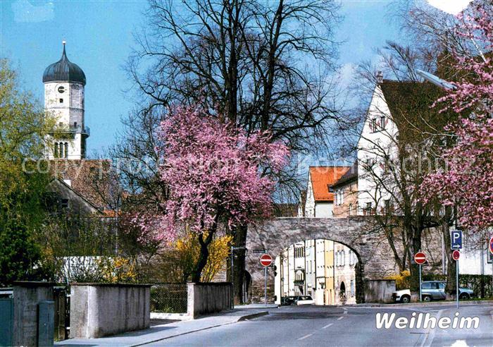 Weilheim Oberbayern Hauptstrasse Kirchturm Baumbluete