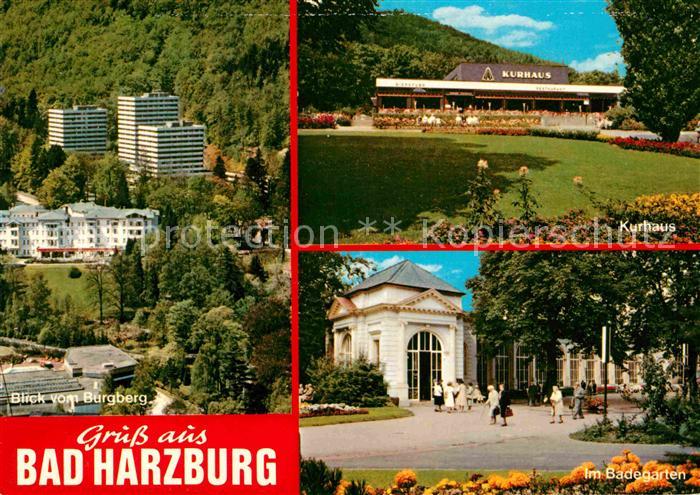 Bad Harzburg Blick vom Burgberg Kurhaus Badegarten