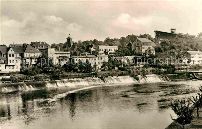Bad Koesen Partie am Fluss mit Gradierwerk