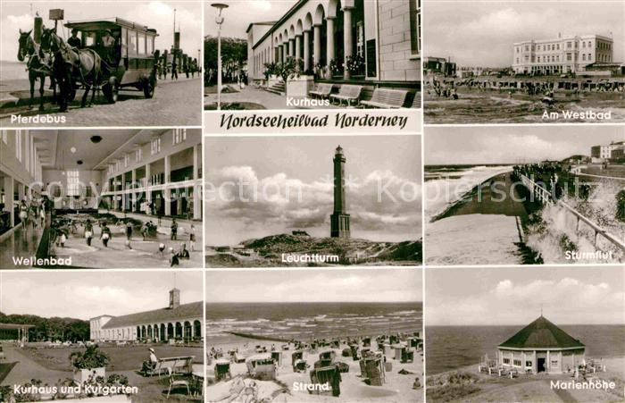 Norderney Nordseebad Kurhaus Westbad Marienhoehe Wellenbad Pferdebus Strand