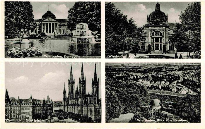 Wiesbaden Kurhaus Kochbrunnen Blick vom Neroberg Marktplatz