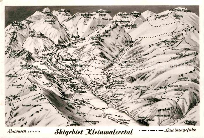 Kleinwalsertal Panoramakarte Skigebiet