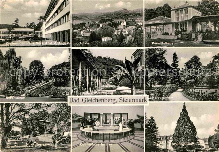 Bad Gleichenberg Kurheim Rosenstiege Quellenhaus Kurpark Wandelgang