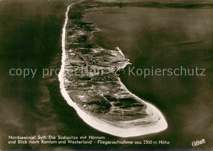 SYLT Insel Schleswig-Holstein Fliegeraufnahme Suedspitze mit Hoernum