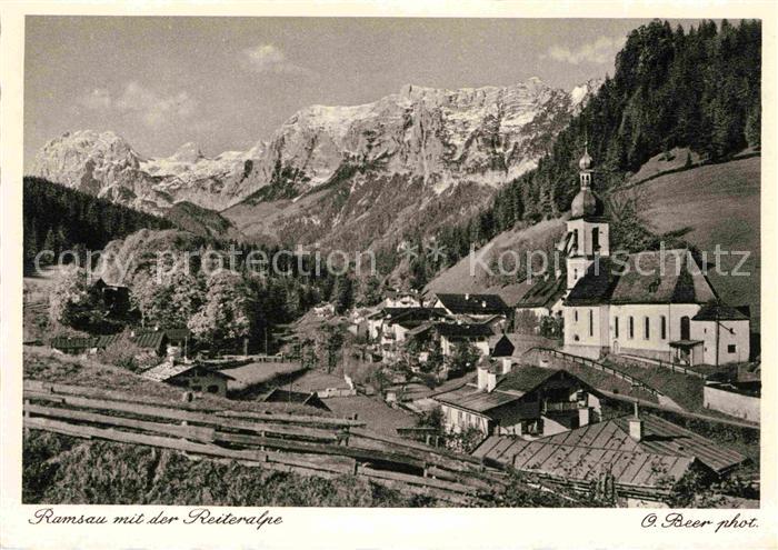 Ramsau Berchtesgaden Kirchenpartie mit Reiteralpe