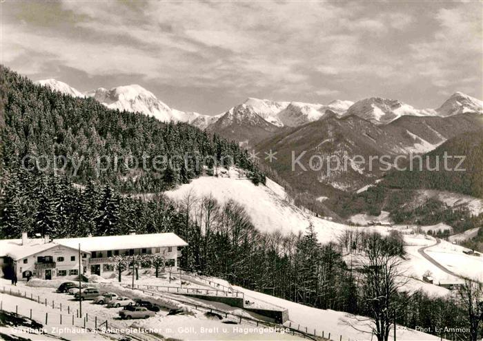 Ramsau Berchtesgaden Gasthaus Zipfhaeusel am Sahnegletscher mit Goell Brett und