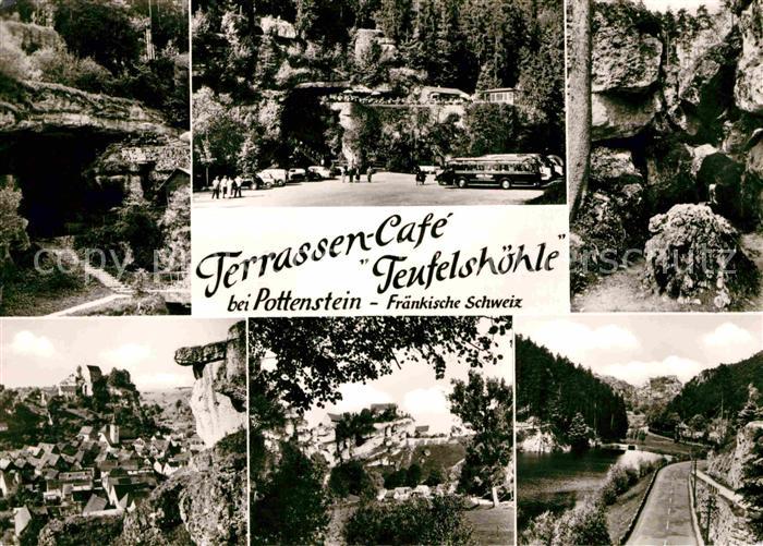 Pottenstein Oberfranken Terrassen-Cafe Teufelshoehle