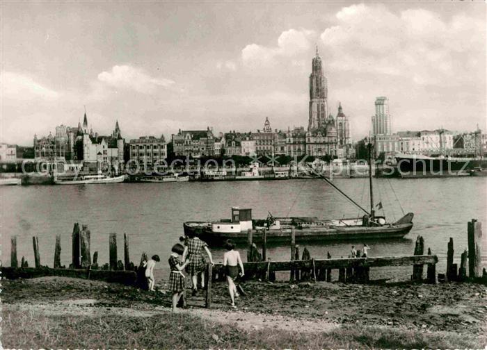 Antwerpen Anvers Zicht op de Schelde