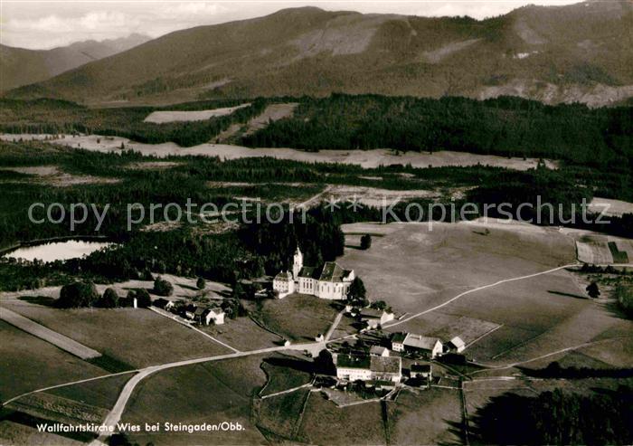 Wies Allgaeu Fliegeraufnahme Wallfahrtskirche Wies