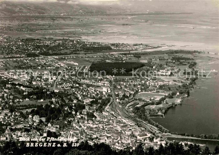 Bregenz Vorarlberg Fliegeraufnahme mit Bodensee