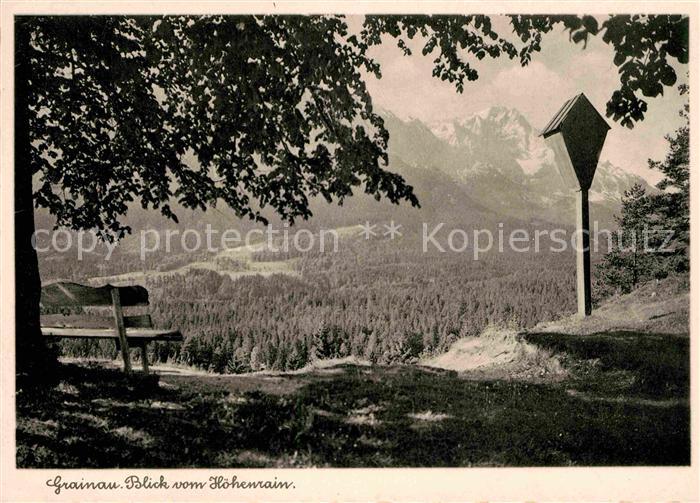 Grainau Blick vom Hoehenrain Zugspitze