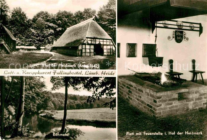 Fallingbostel Hof der Heidmark Boehmetal Flett mit Feuerstelle im Hof der Heidma
